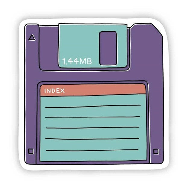 Floppy Disk Vinyl Sticker – Oh Man!